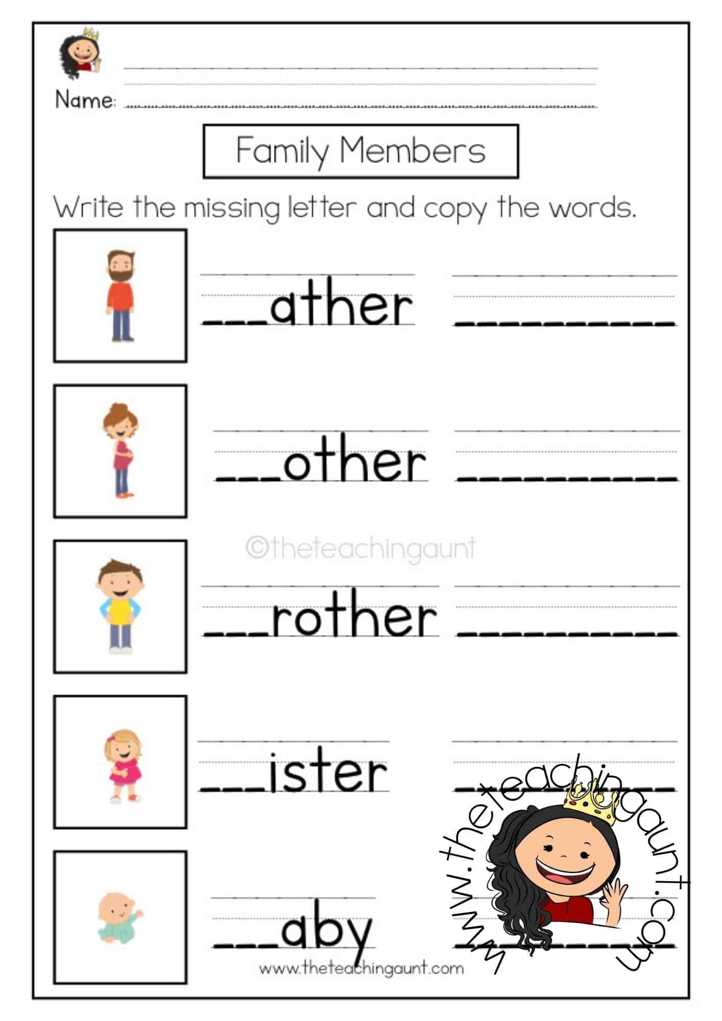 10 Best My Family Preschool Printables Free Printablee Worksheets Library