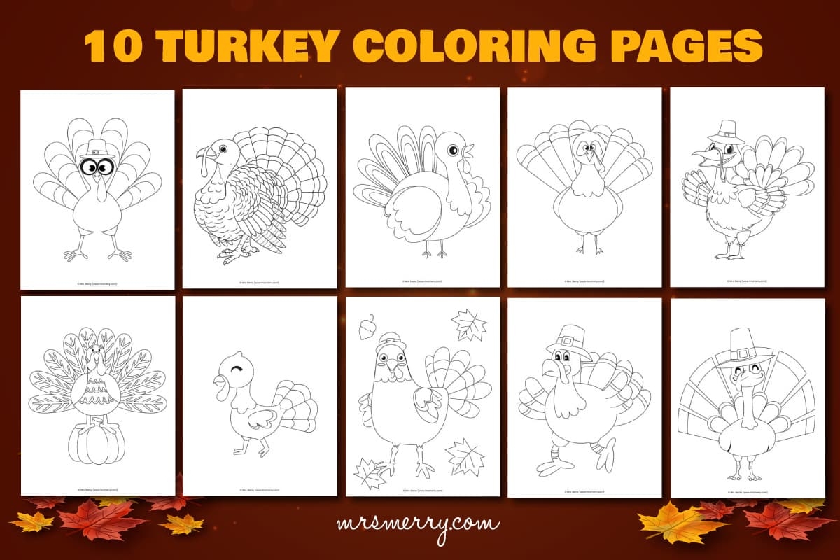 10 Free Terrific Turkey Coloring Pages For Kids Mrs Merry