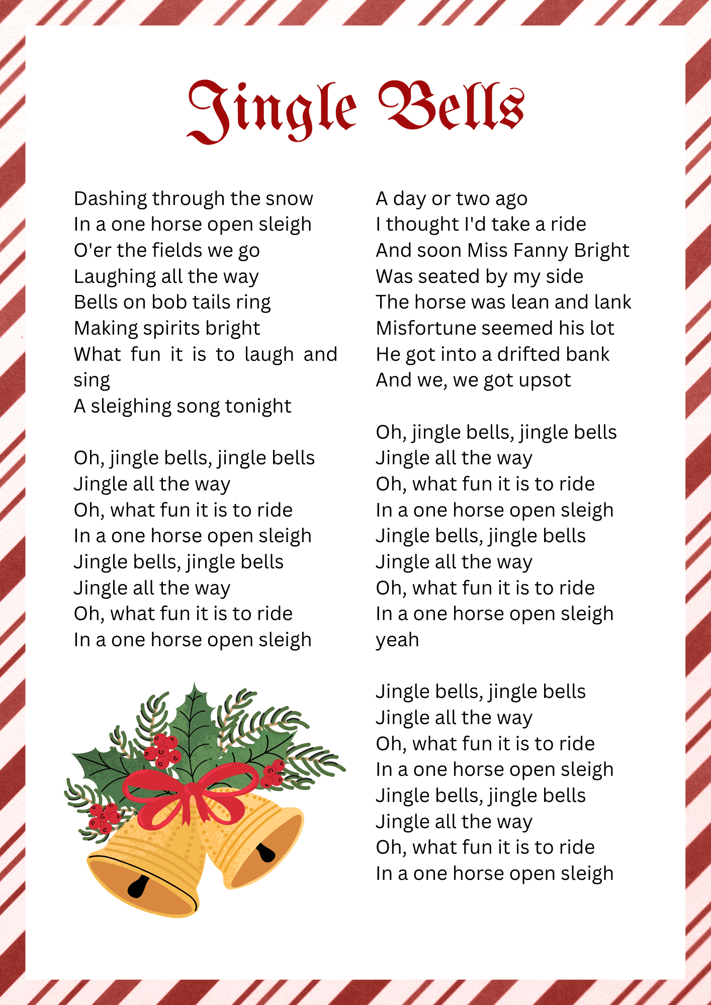 Printable Preschool Christmas Songs