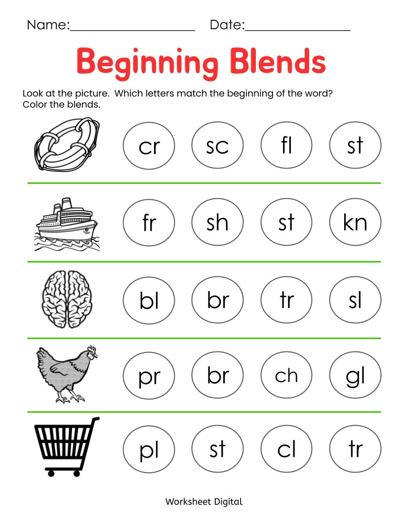 10 Printable Beginning Blends Worksheets For Kindergarten Preschool Homeschool Educational Printables Homework Worksheets Blend Sounds Etsy New Zealand 10 Printable Beginning Blends Worksheets For Kindergarten Preschool Homeschool Educational Printables Homework Worksheets Blend Sounds Etsy New Zealand