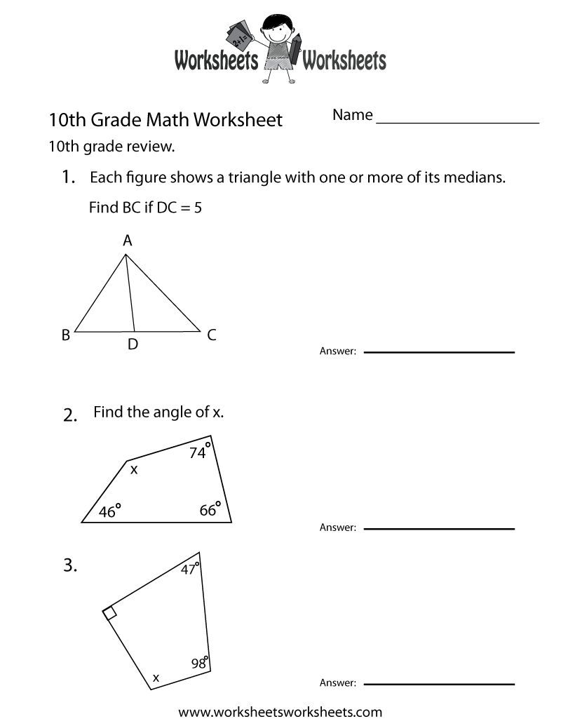 10th Grade Math Review Worksheet Worksheets Worksheets 10th Grade Math Review Worksheet Worksheets Worksheets