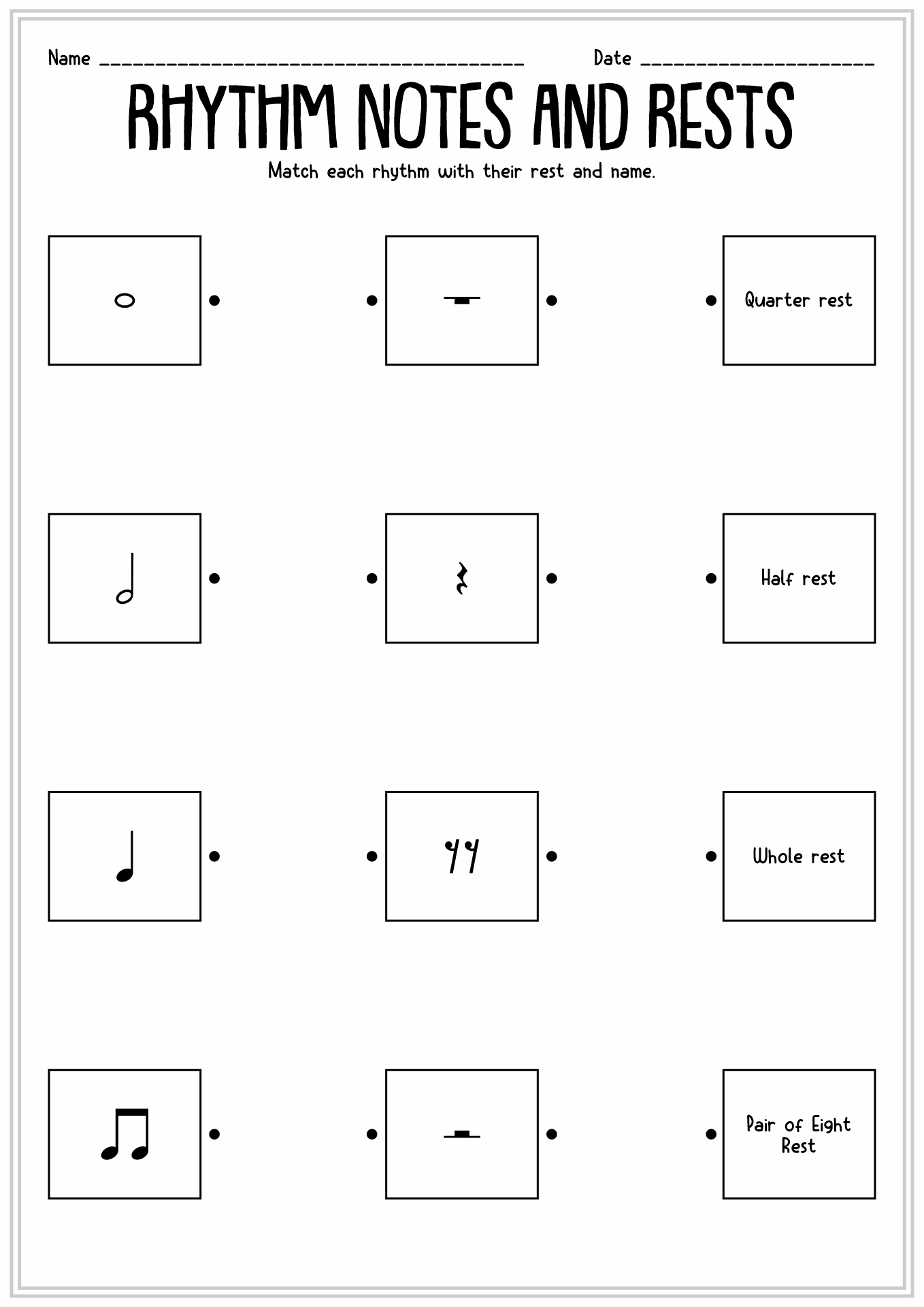 Free Printable Quarter Note Rhythm Worksheets