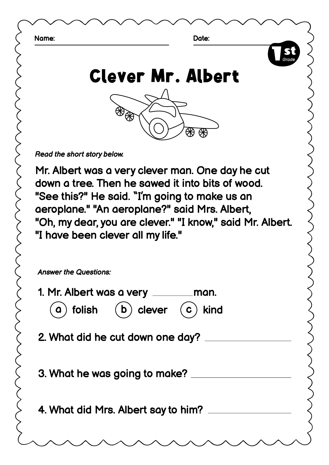 1st Grade Reading And Comprehension Worksheets 1st Grade Reading And Comprehension Worksheets