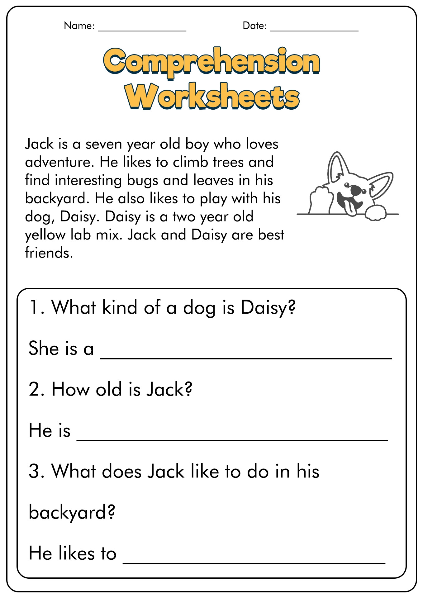 Adventure Reading Comprehension Worksheets 4th Grade