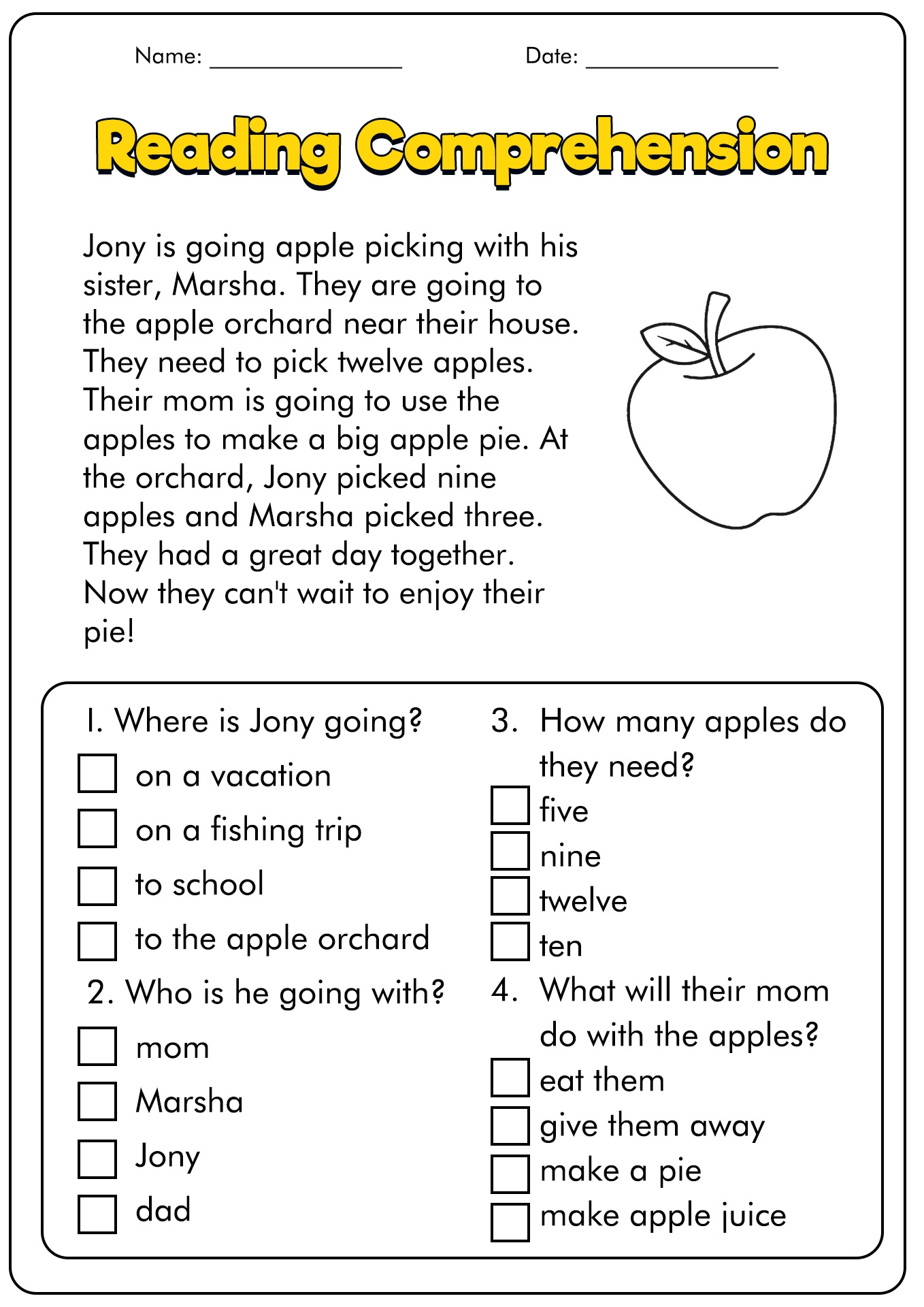15 First Grade Reading Comprehension Worksheets Free PDF At Worksheeto 15 First Grade Reading Comprehension Worksheets Free PDF At Worksheeto