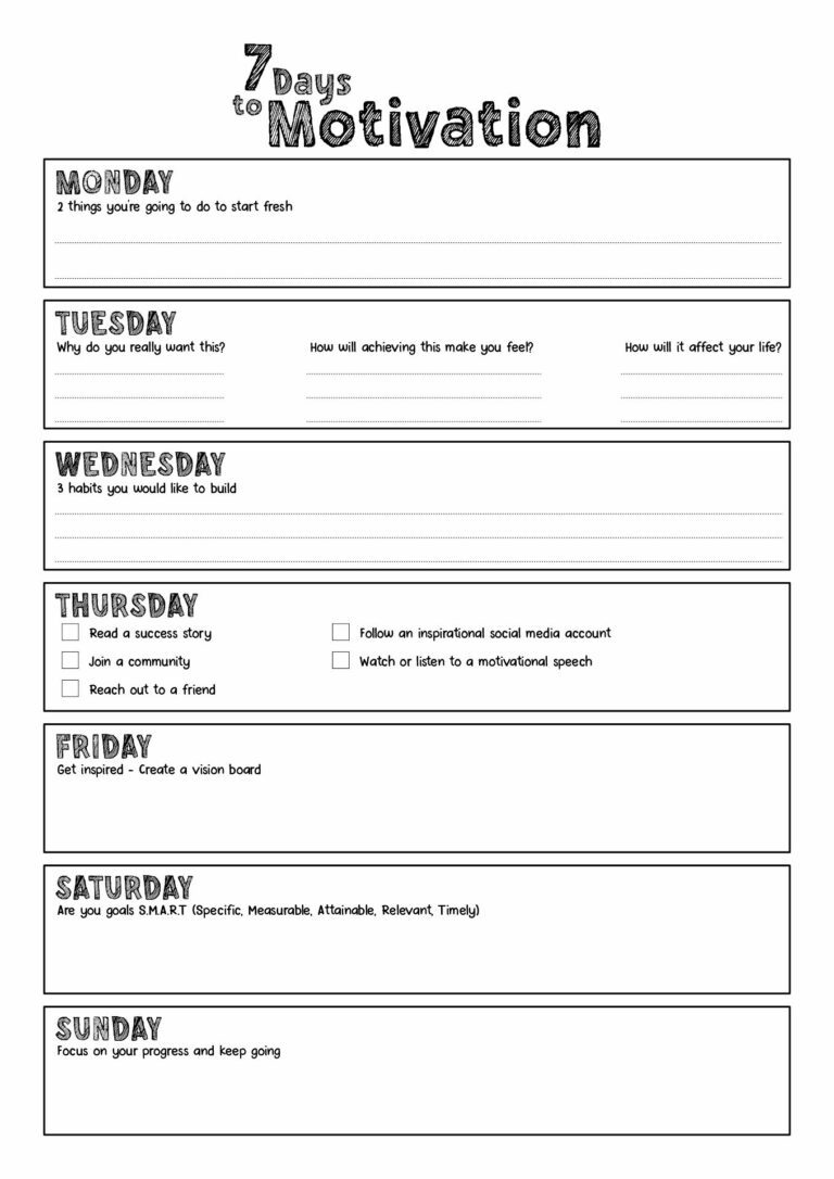 16 Motivational Worksheets For Change
