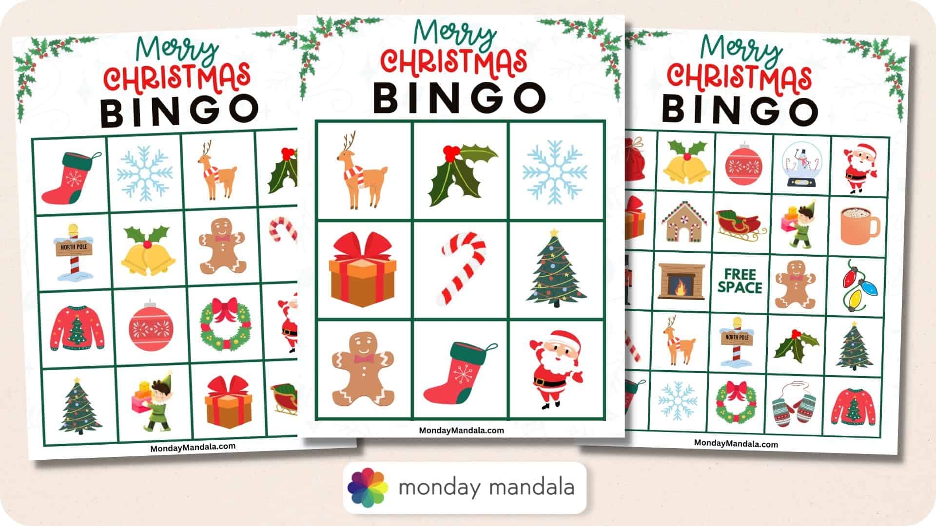 180 Christmas Bingo Cards Free PDF Printables 