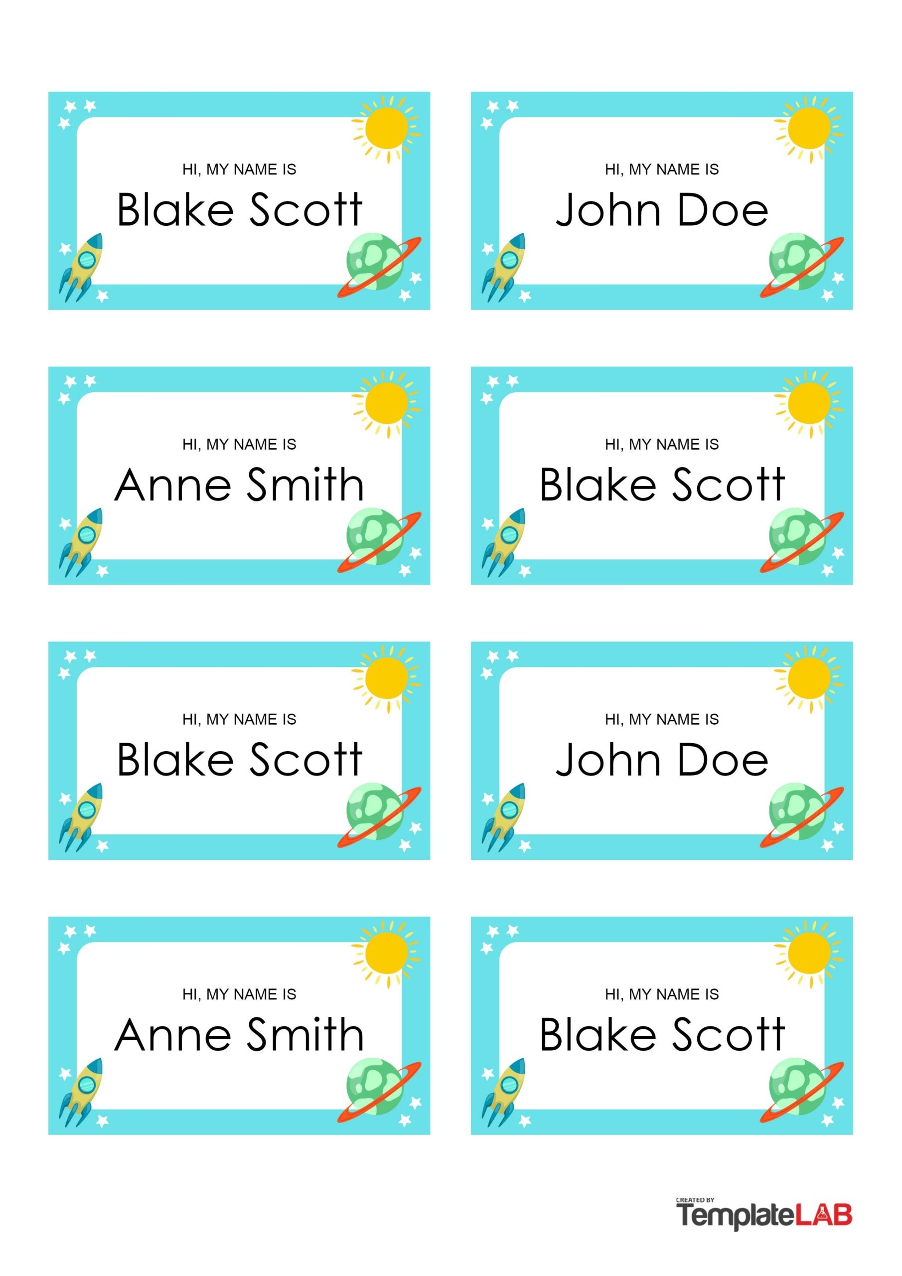 Printable Name Tag Template Preschool