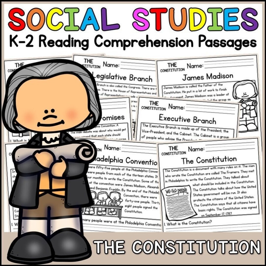 1st 2nd Grade Reading Comprehension US Constitution Passages 1st 2nd Grade Reading Comprehension US Constitution Passages