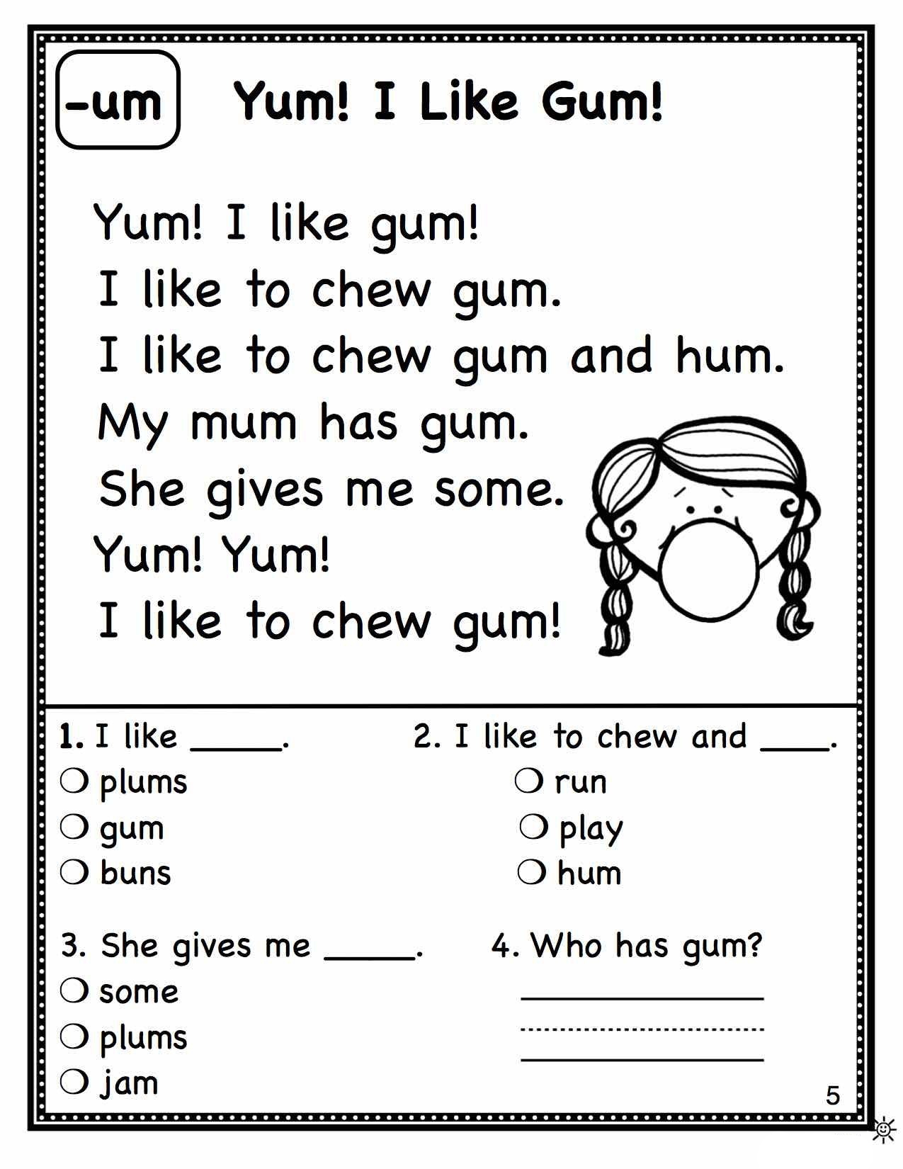 1st Grade Reading Worksheets Best Coloring Pages For Kids 