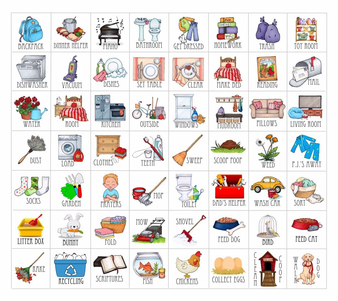 20 Free Printable Chore Clip Art Download PDF Templates American Templates