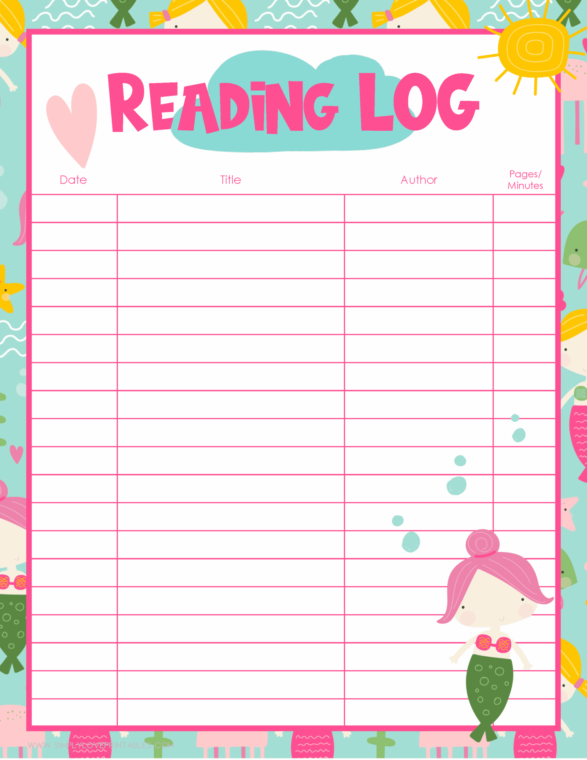 20 Free Printable Reading Logs For Kids Simply Love Printables