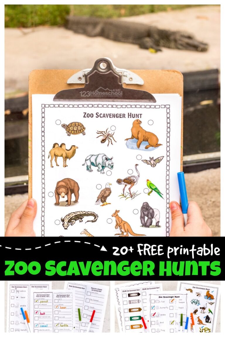 20 FREE Zoo Animal Scavenger Hunt Printables For Kids S