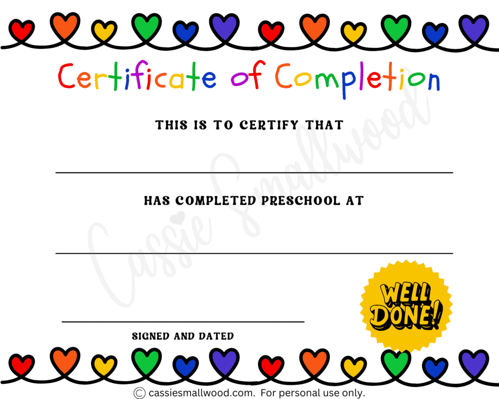20 Preschool And Kindergarten Graduation Certificates FREE 