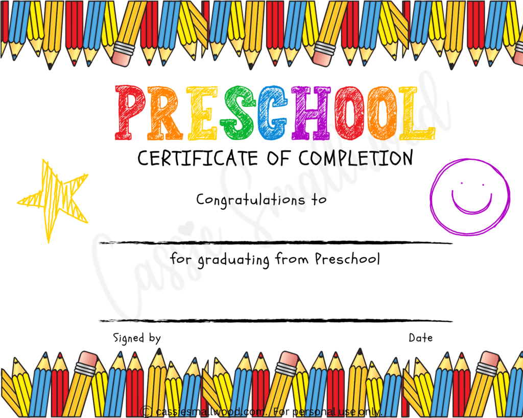 Diplomas Online Printable For Preschool