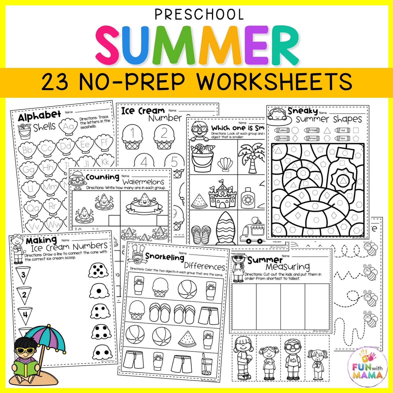 20 Summer Worksheets For Preschool Fun With Mama