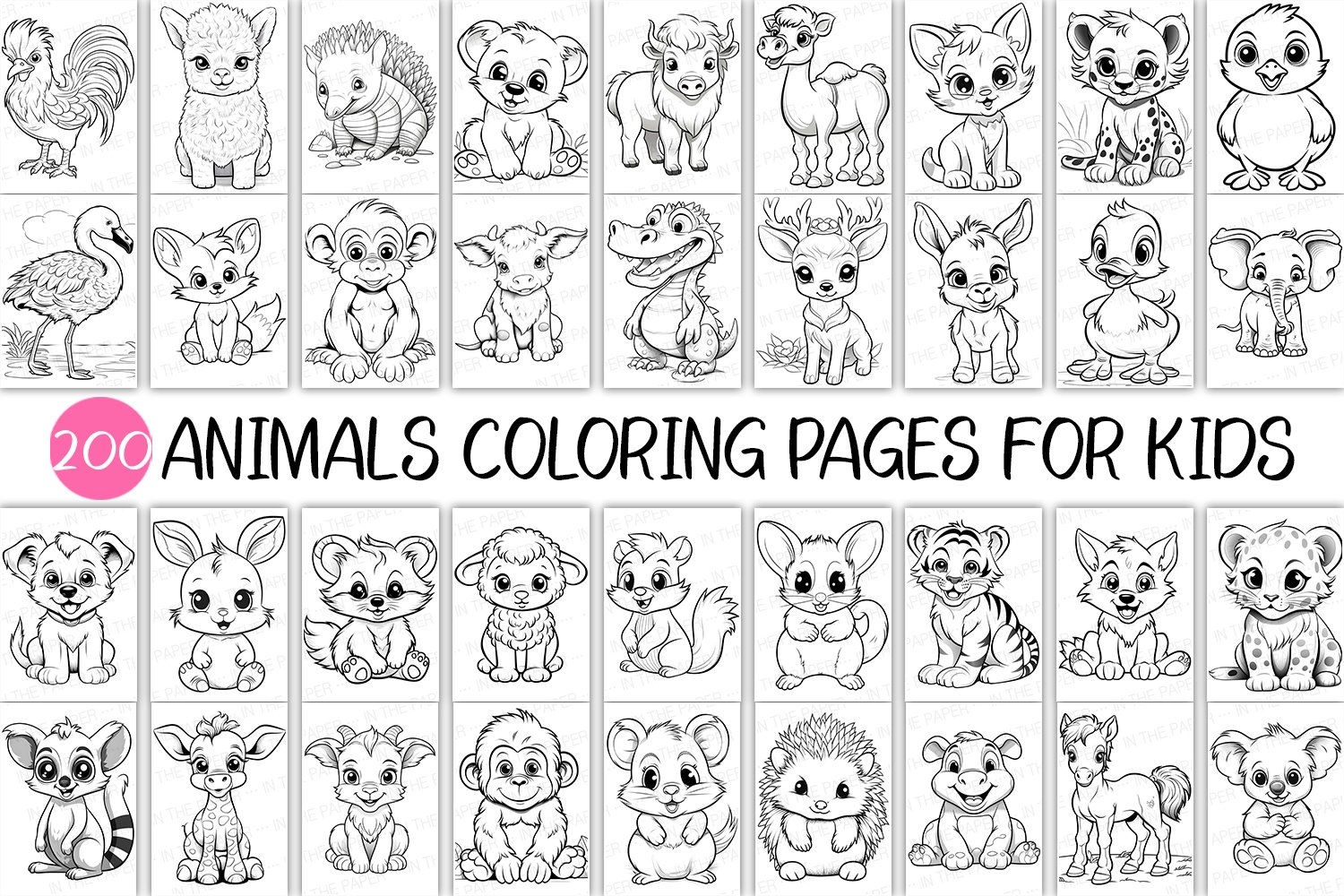 200 Animals Coloring Page For Kids Cute Land Printable