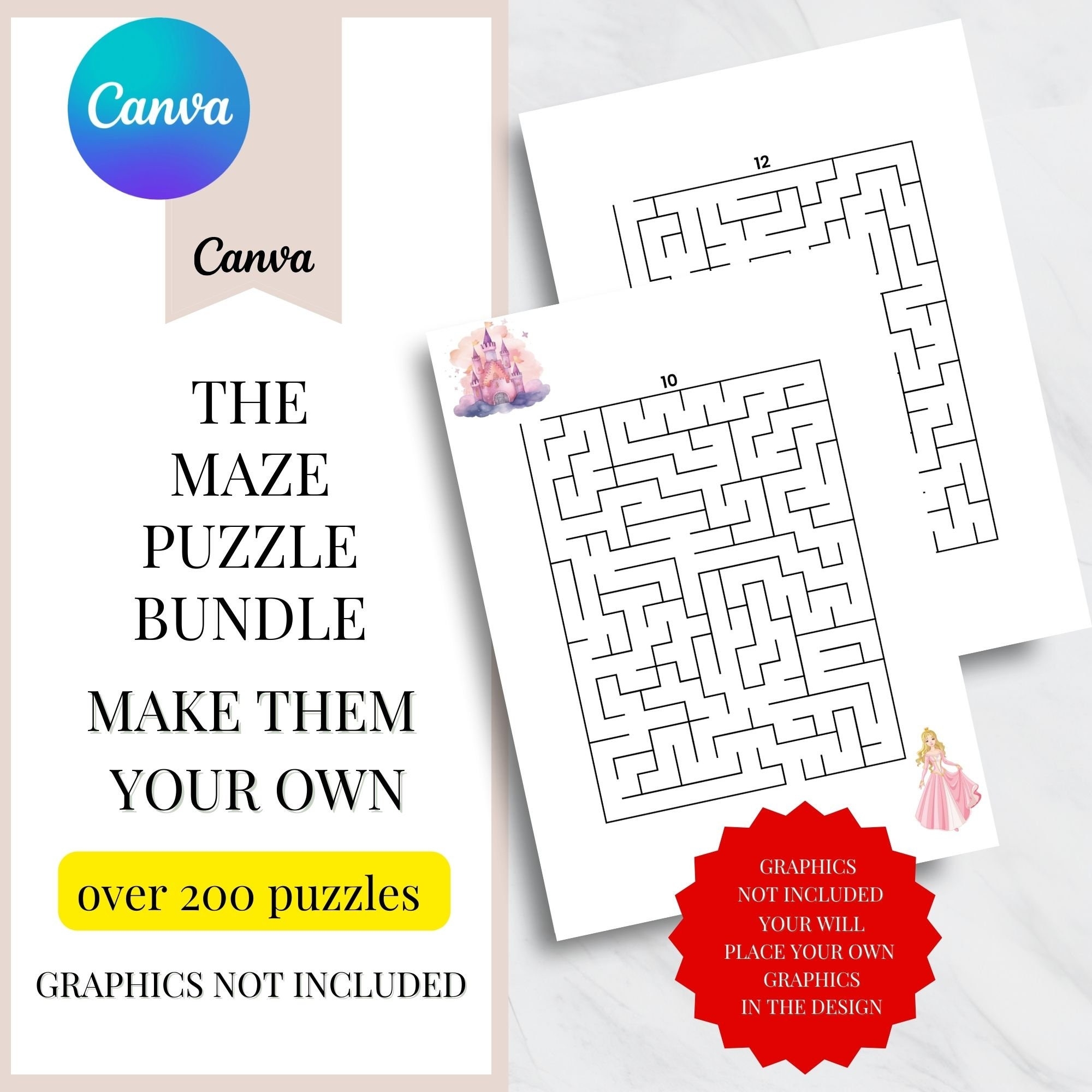 200 Maze Puzzle Printable Book Medium Maze Puzzles For Adults Maze Puzzles For Children Mazes Printable Brain teasing Challenge Template Etsy