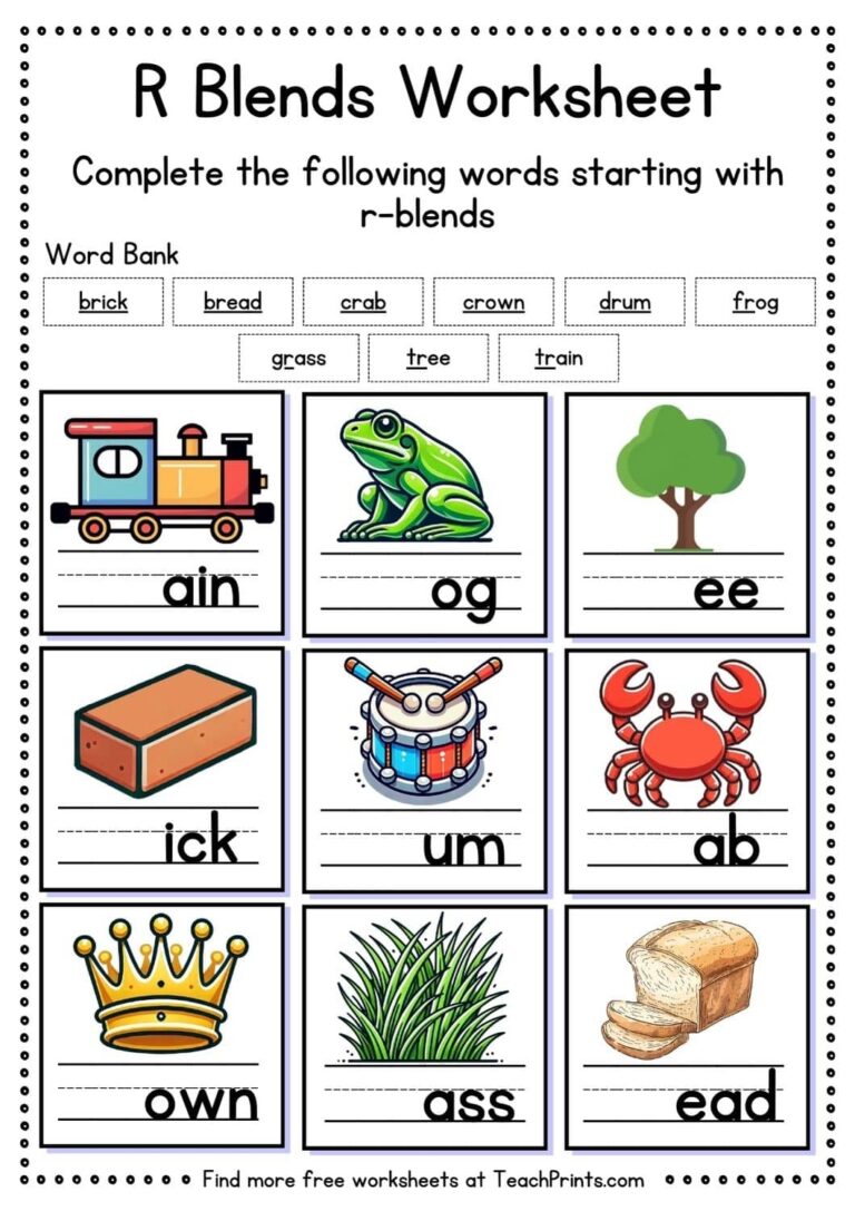 22 Free Blends Worksheets Teach Prints