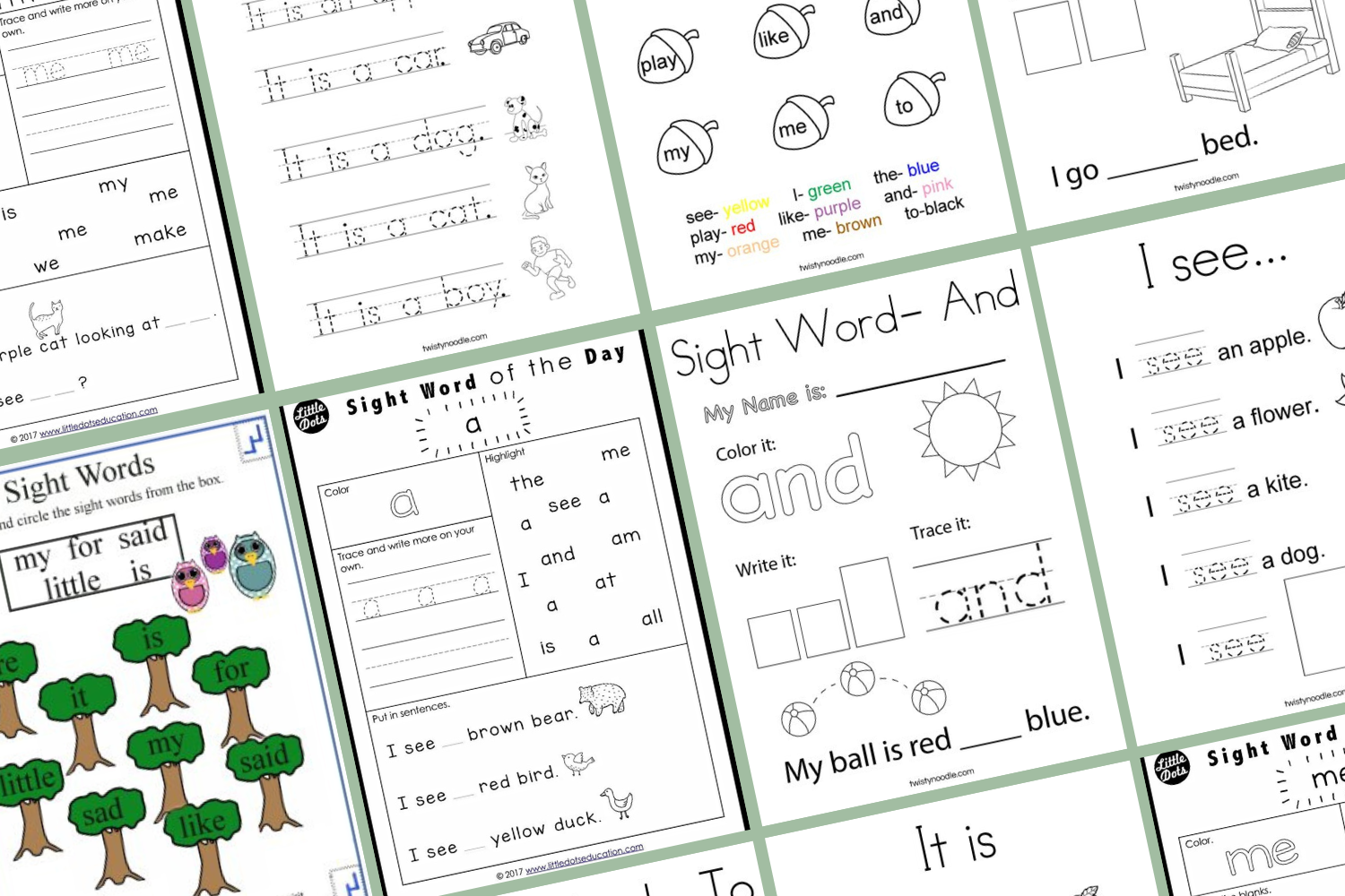25 FREE Printable Kindergarten Sight Word Worksheets 25 FREE Printable Kindergarten Sight Word Worksheets