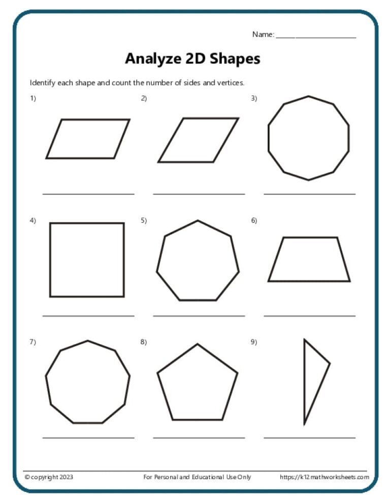 2nd Grade Geometry Worksheets