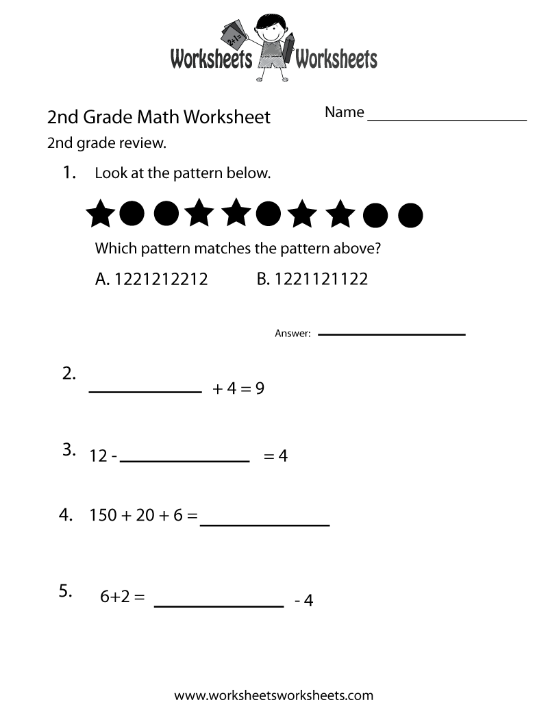 2nd Grade Math Review Worksheet Worksheets Worksheets