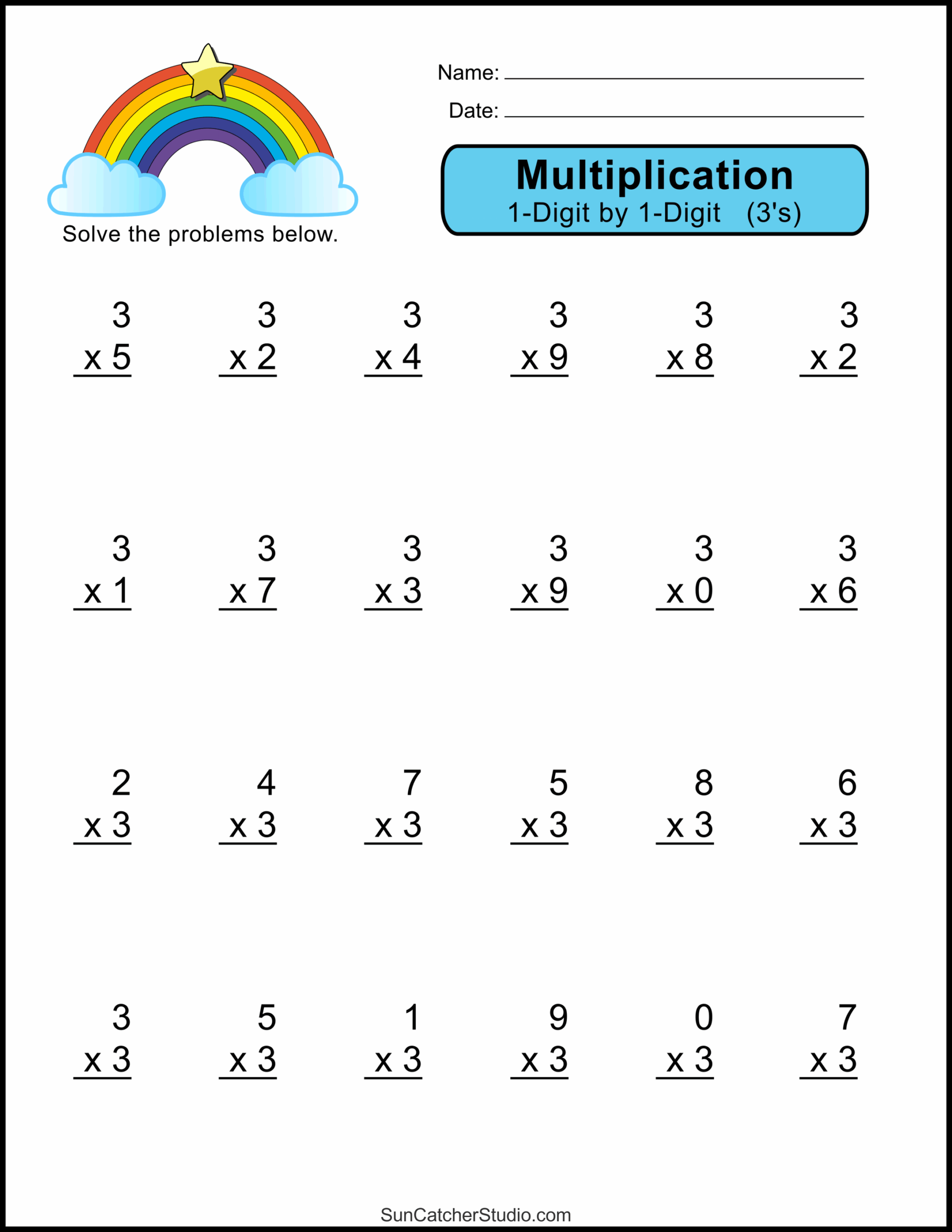 Free Printable 3 Digit Multiplication Worksheets Free Printable 3 Digit Multiplication Worksheets
