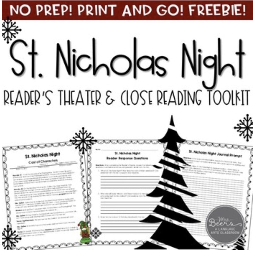 3 Free Christmas Printables For Your Middle School ELA Classroom