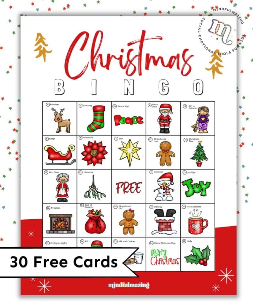 30 Free Printable Christmas Bingo Cards For Kids Mindfulmazing