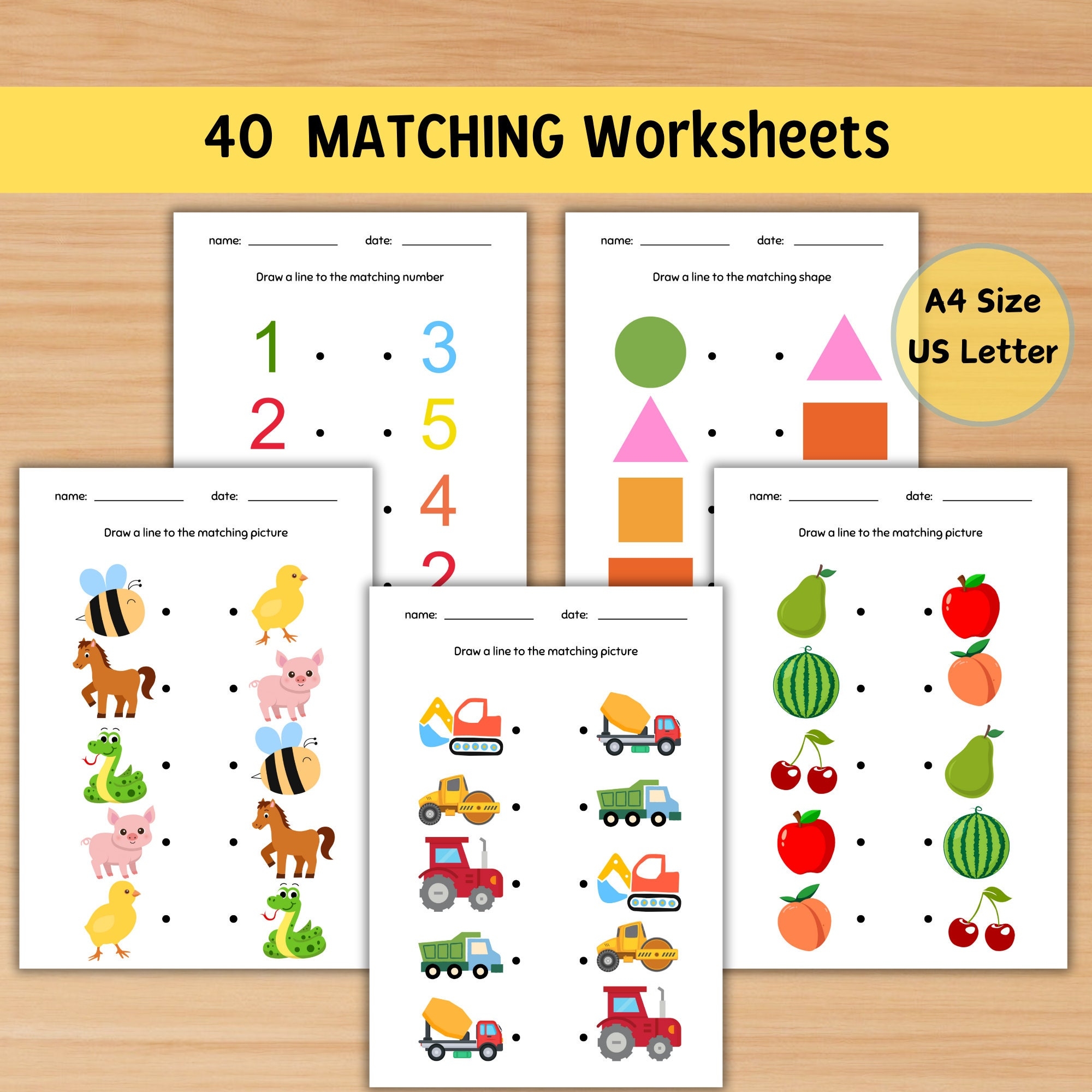 40 Matching Worksheets Preschool Matching Activity For Kids 