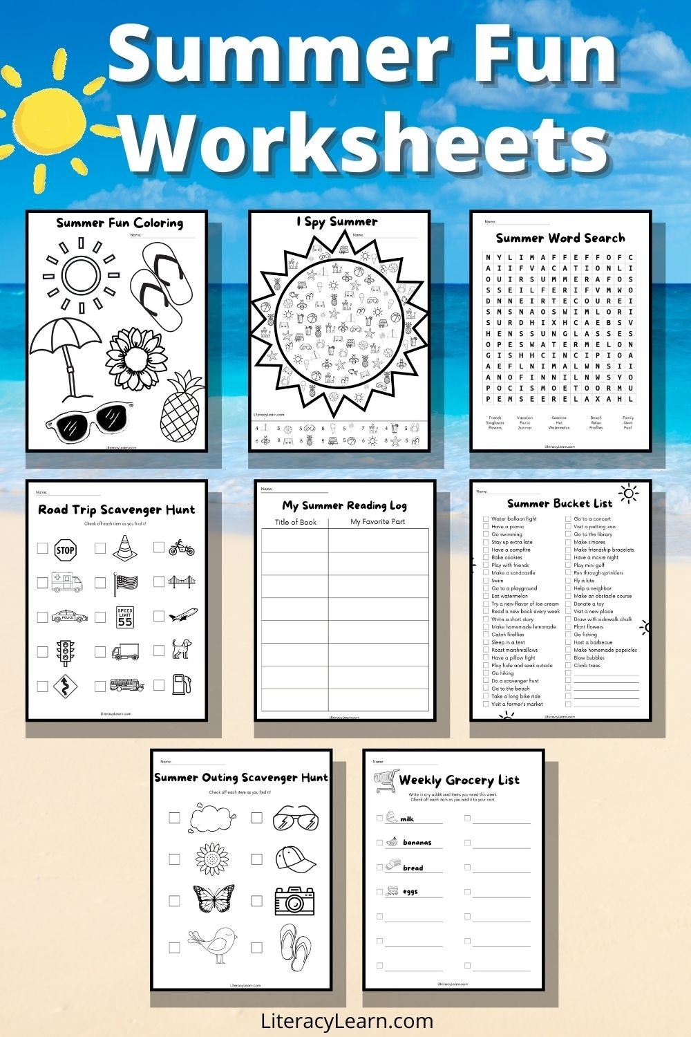8 Summer Fun Worksheets For Preschool Through Second Grade Free 