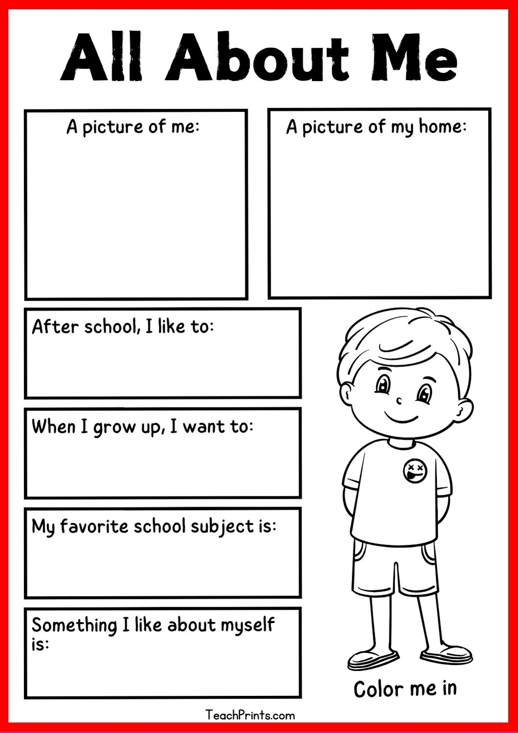 9 Free All About Me Worksheets Printables Teach Prints 9 Free All About Me Worksheets Printables Teach Prints