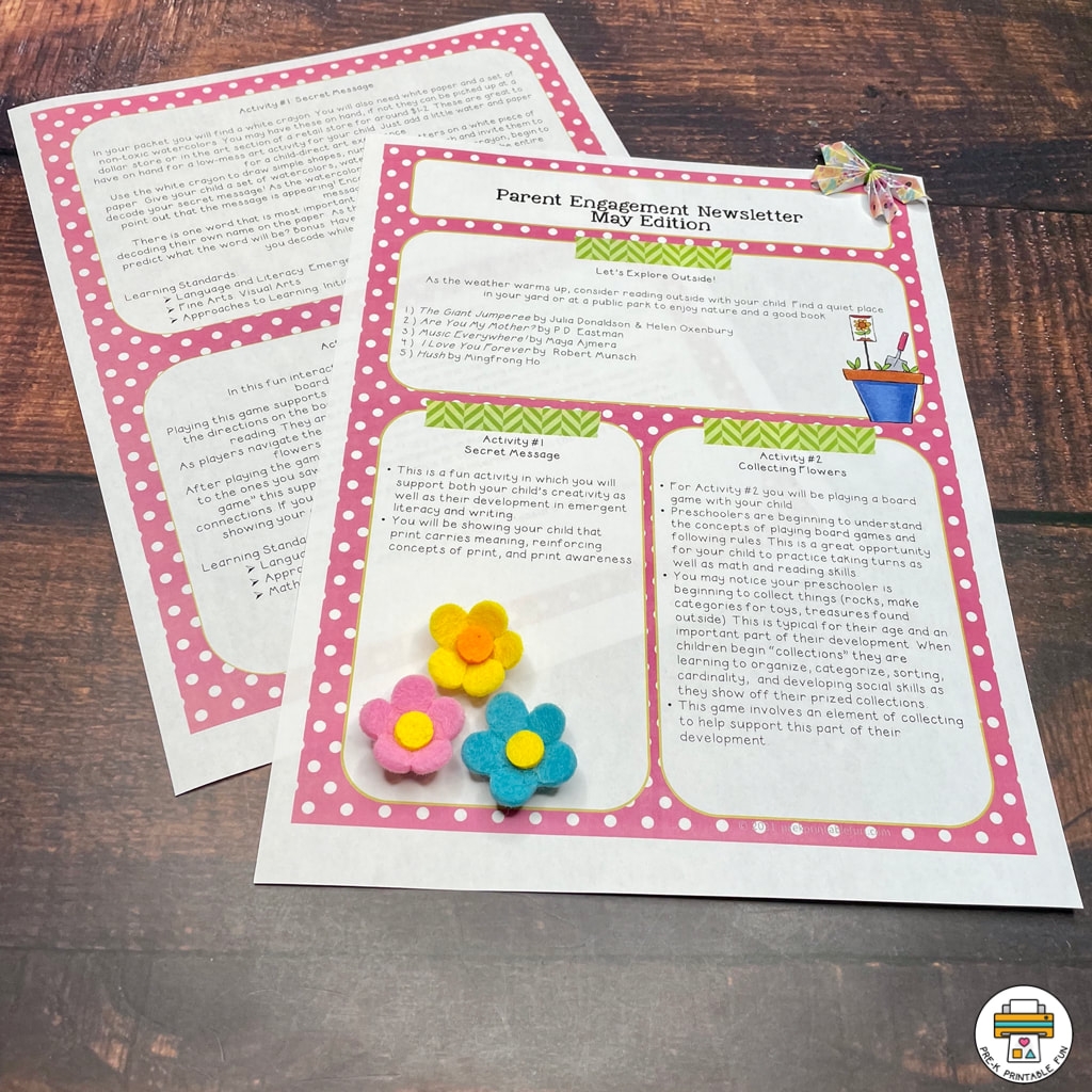 A Year Of Preschool Parent Engagement Newsletters And Activities