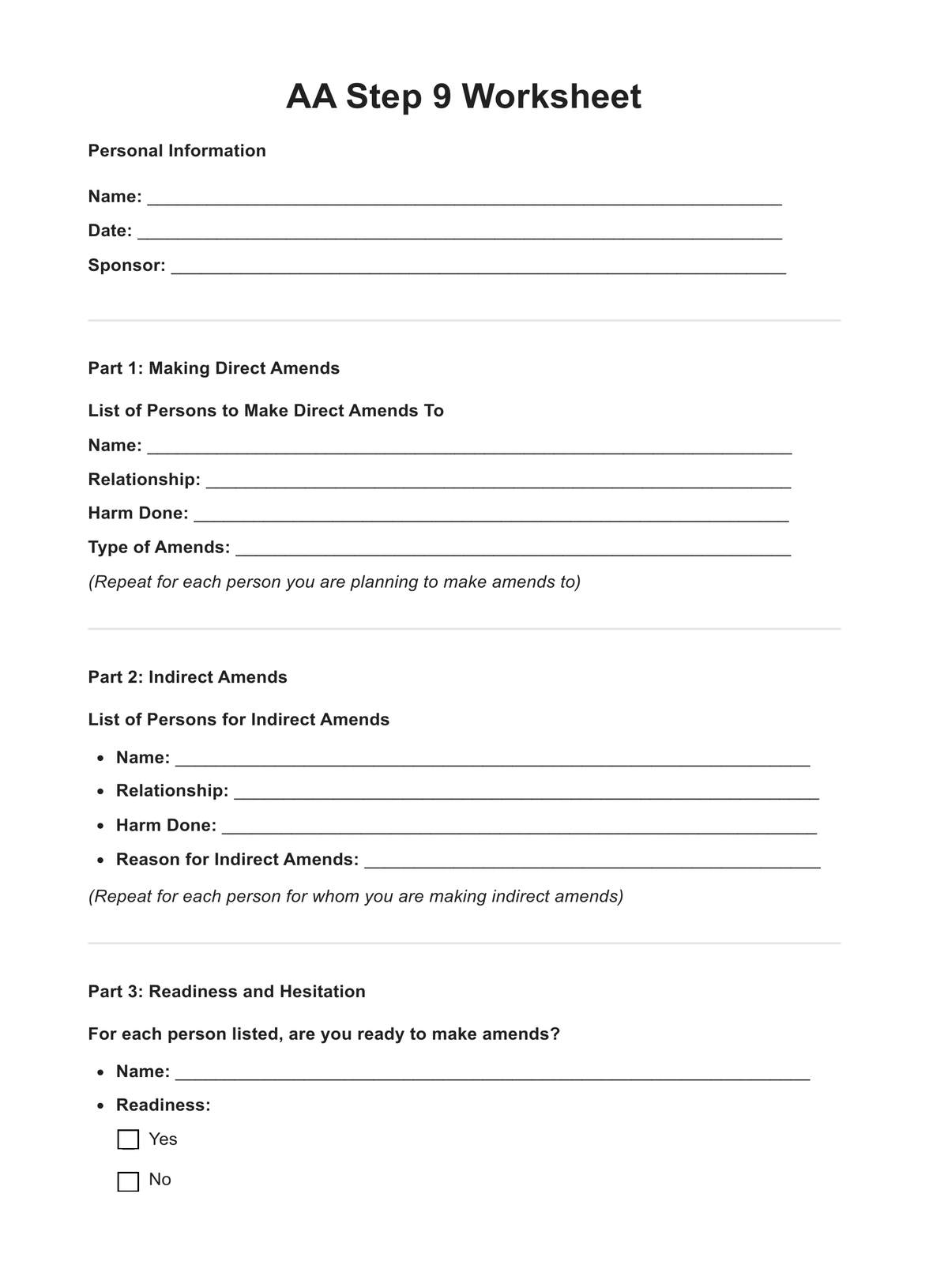 Free Printable Aa Worksheets