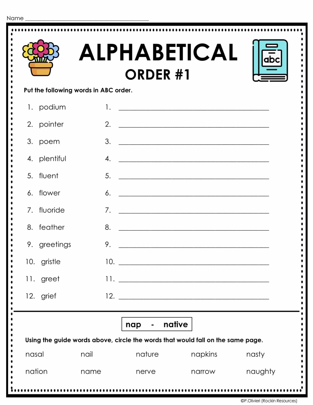 ABC Order Alphabetical Order Worksheets Task Cards Dictionary Worksheets Library ABC Order Alphabetical Order Worksheets Task Cards Dictionary Worksheets Library
