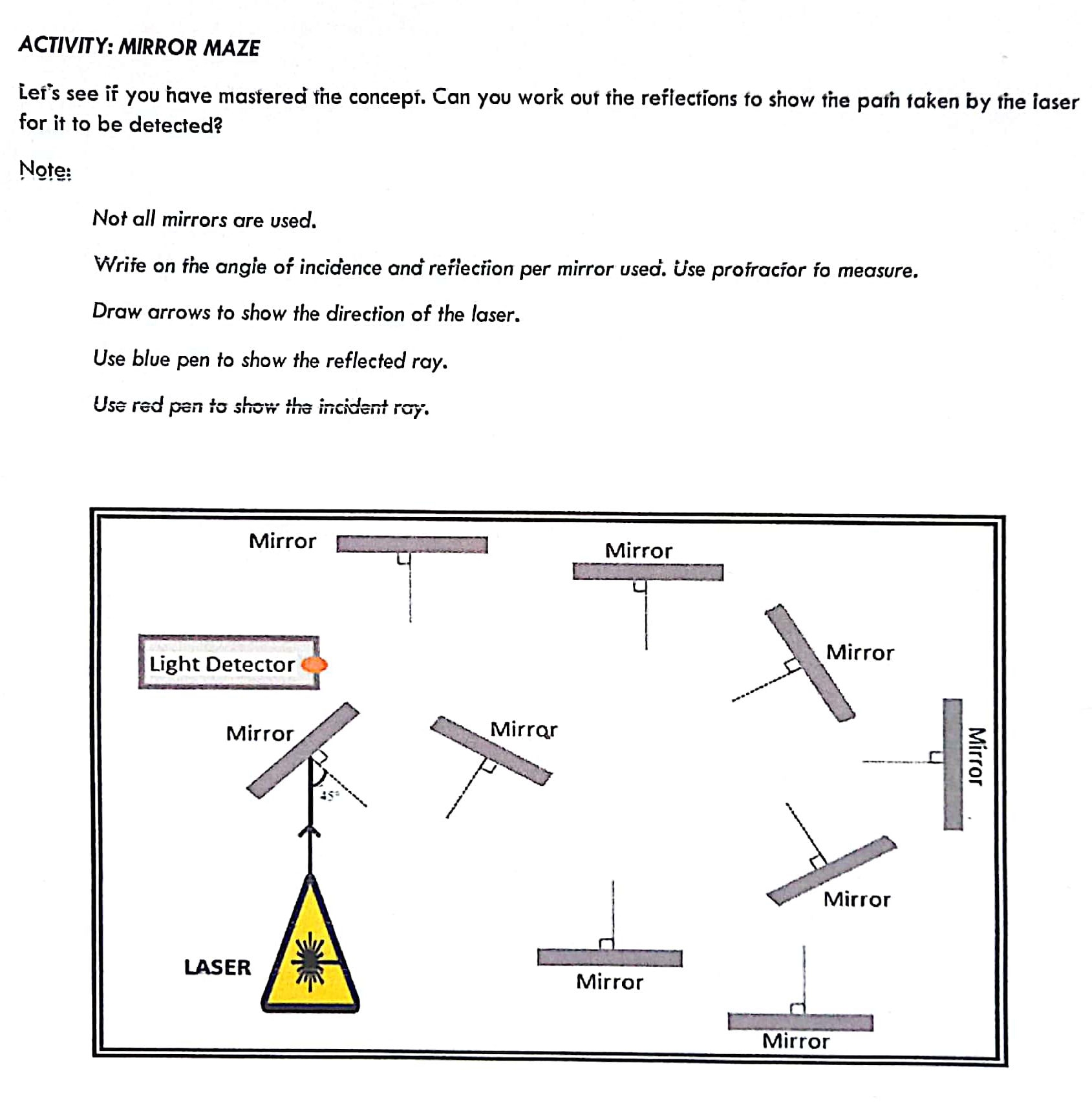 ACTIVITY MIRROR MAZE Let s See If You Have StudyX