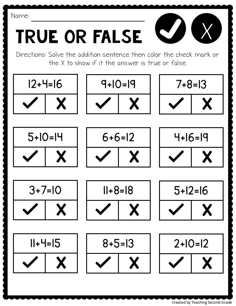 Addition Facts To 20 Worksheets Fun No Prep Math Worksheets For 1st 2nd Grade Addition Facts To 20 Worksheets Fun No Prep Math Worksheets For 1st 2nd Grade