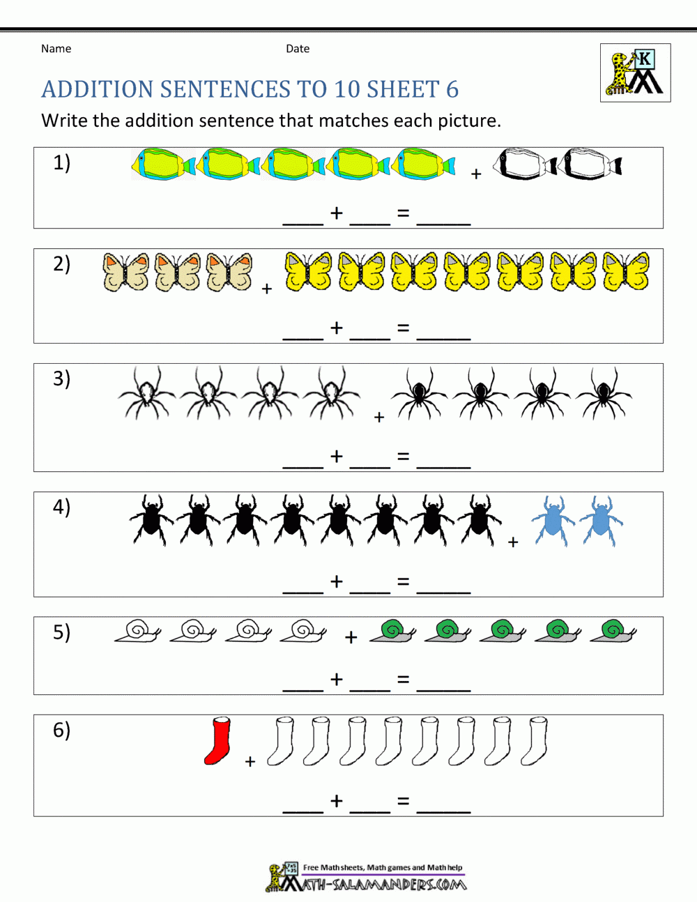 Addition Worksheets For Kindergarten Addition Worksheets For Kindergarten