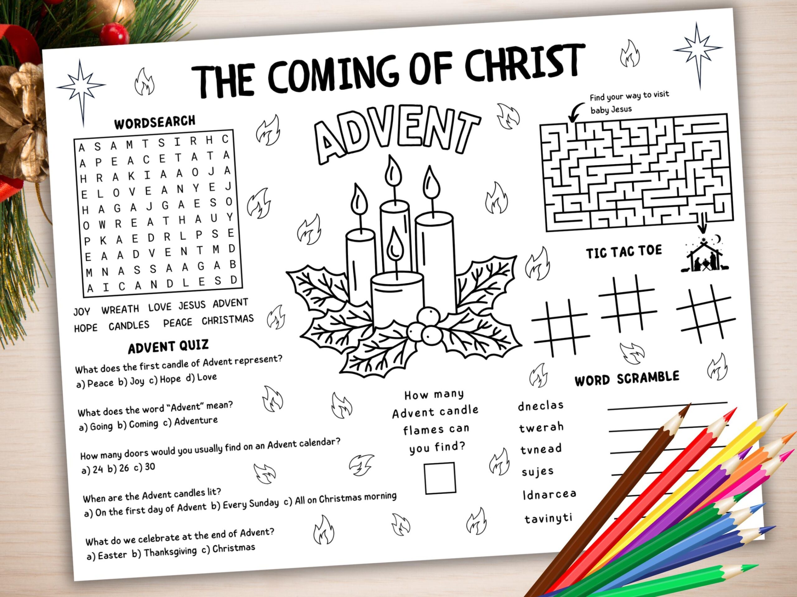 Free Printable Advent Worksheets