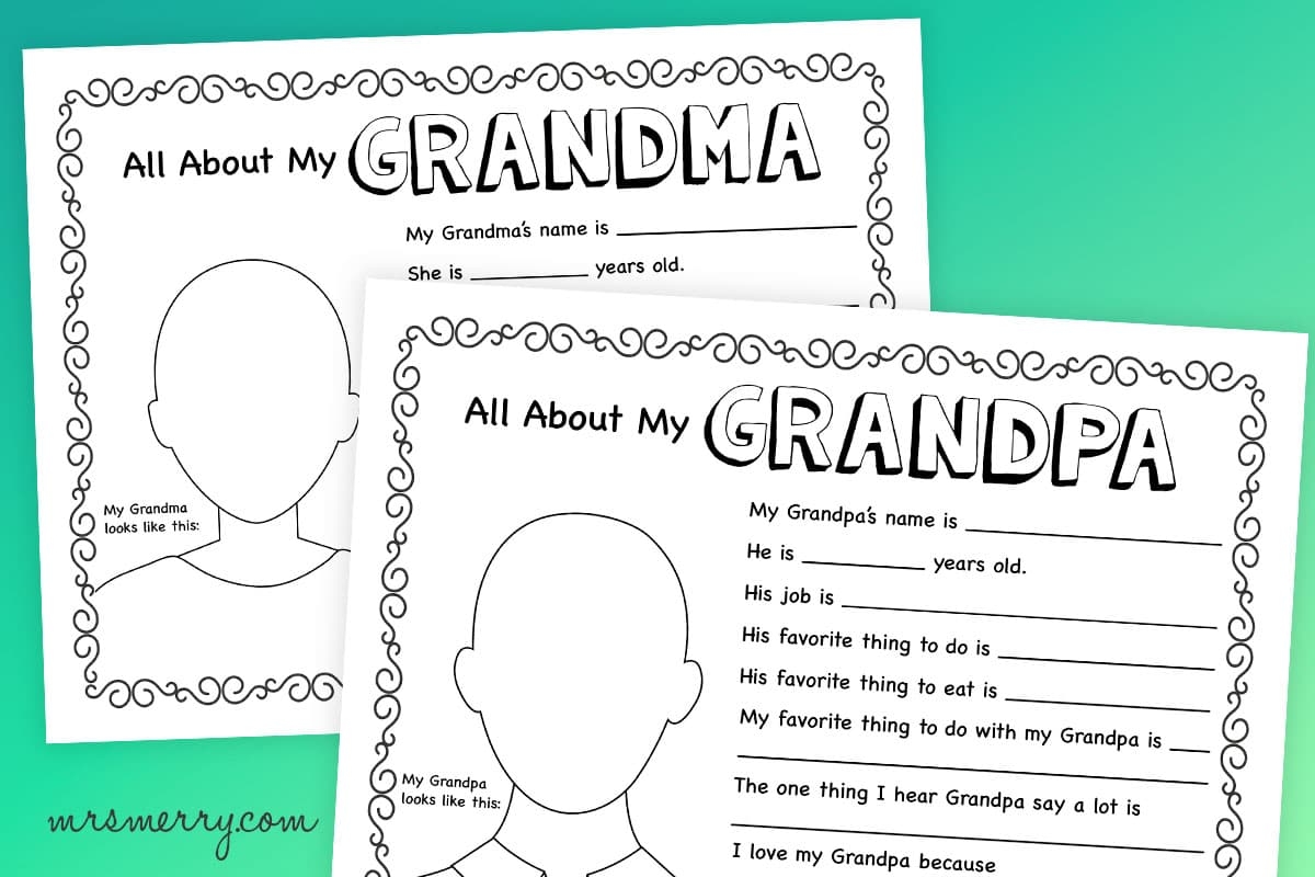 All About Grandparents Printables Mrs Merry