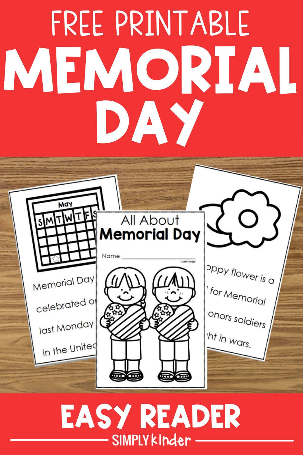 All About Memorial Day Free Easy Reader Simply Kinder
