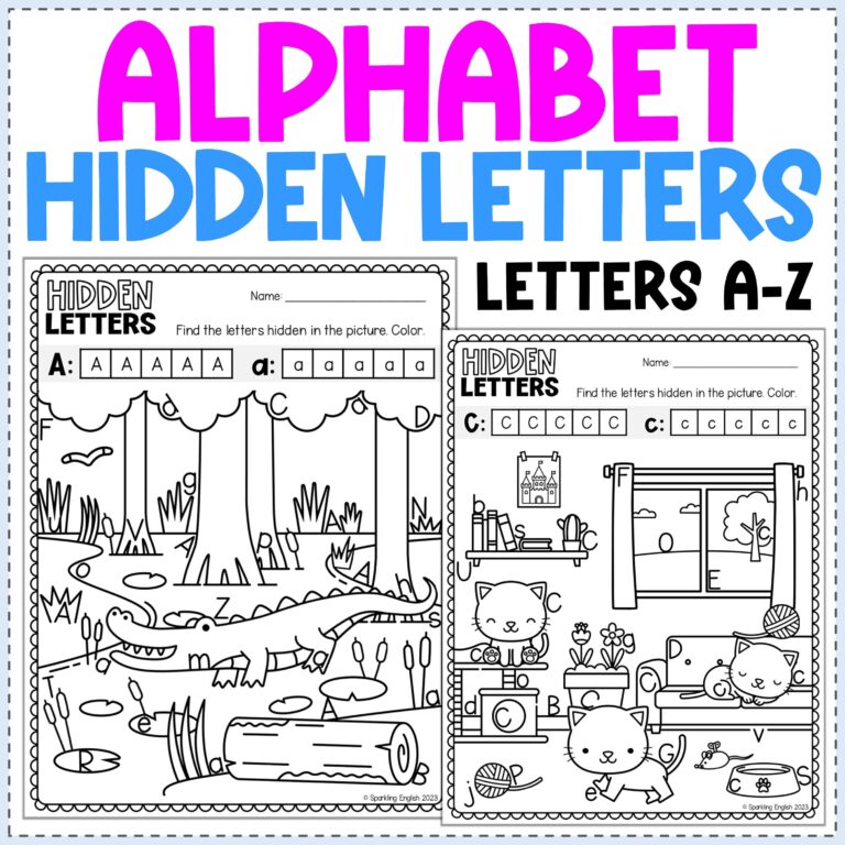 Alphabet Hidden Letters Pictures A To Z Fun Letter Recognition Activity Printable Worksheets Kindergarten Curriculum Etsy