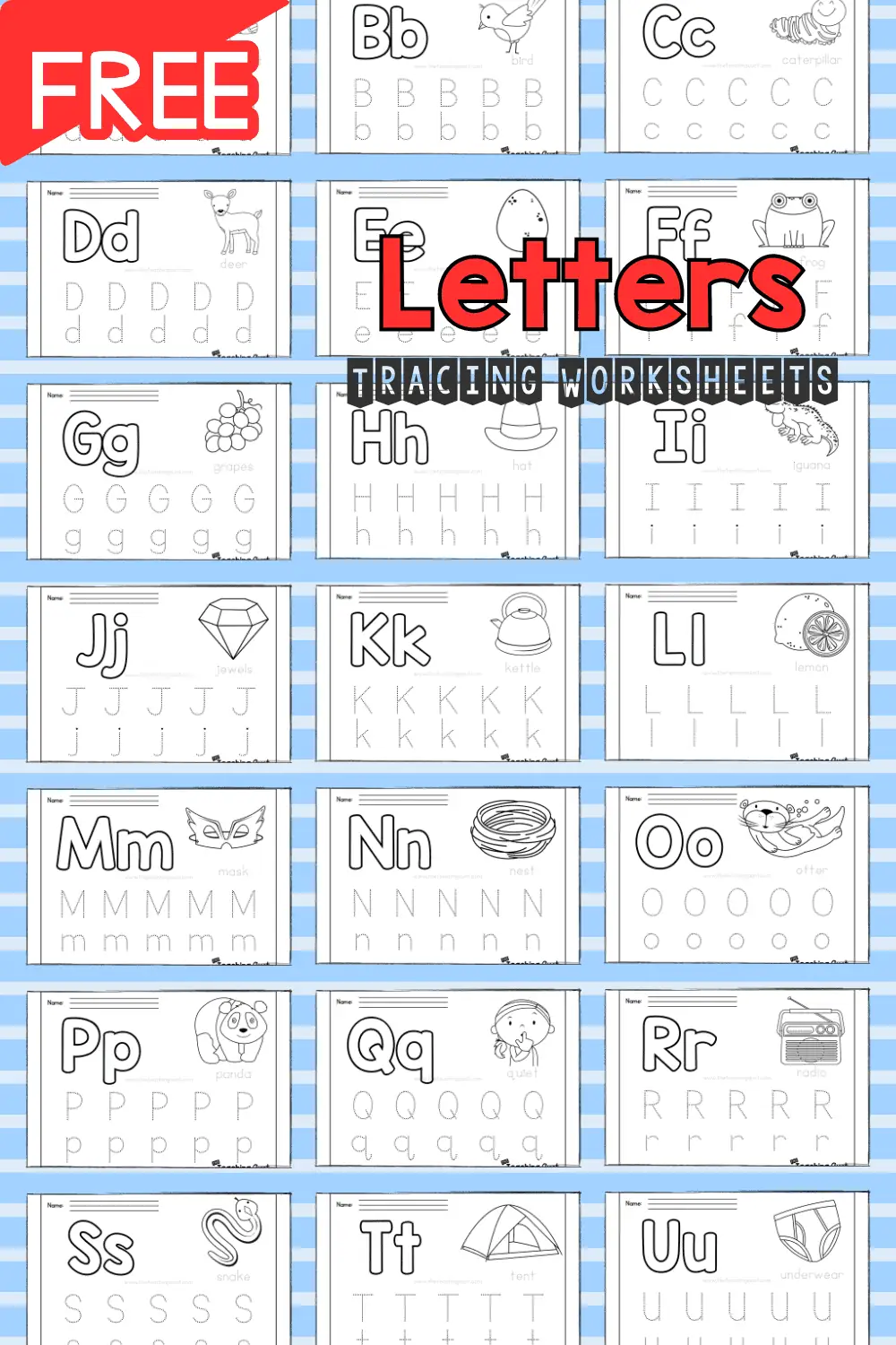 Alphabet Tracing Worksheets The Teaching Aunt Alphabet Tracing Worksheets The Teaching Aunt