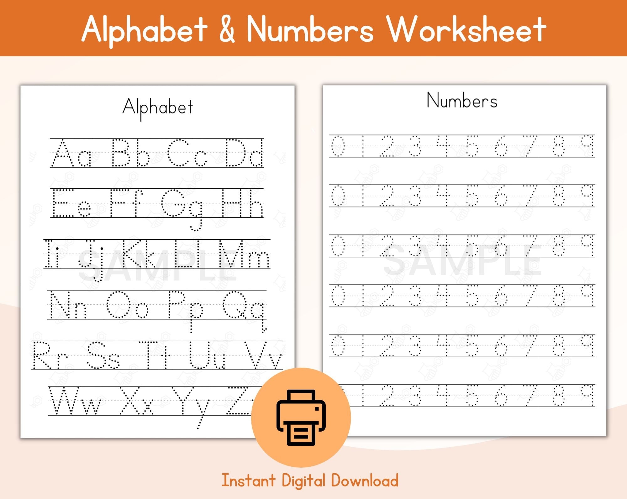 Alphabet And Number Tracing Worksheets