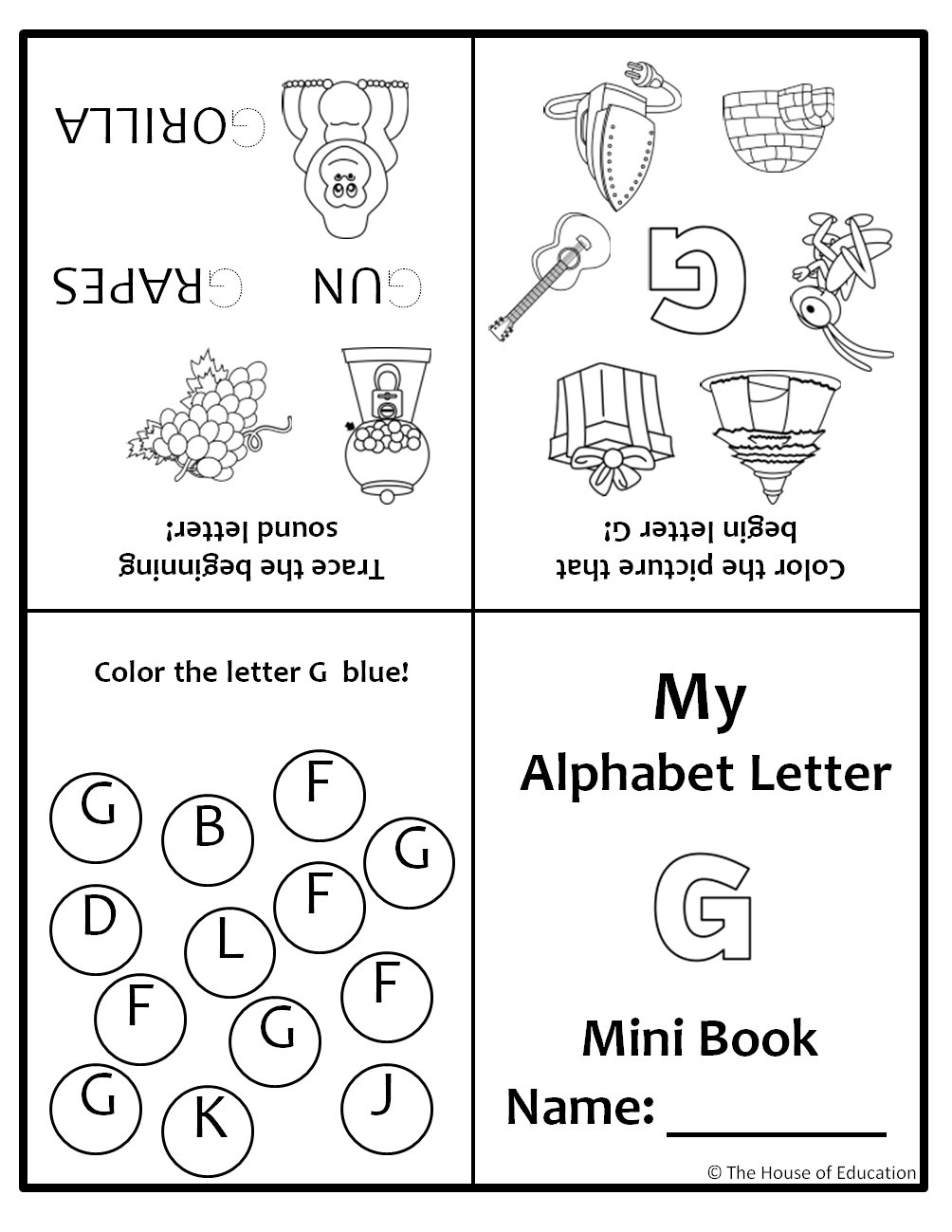 Alphabet Uppercase Letter G Mini Book Foldable Mini Book Teaching Resources