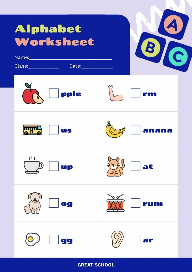 Alphabet Worksheet Piktochart Alphabet Worksheet Piktochart