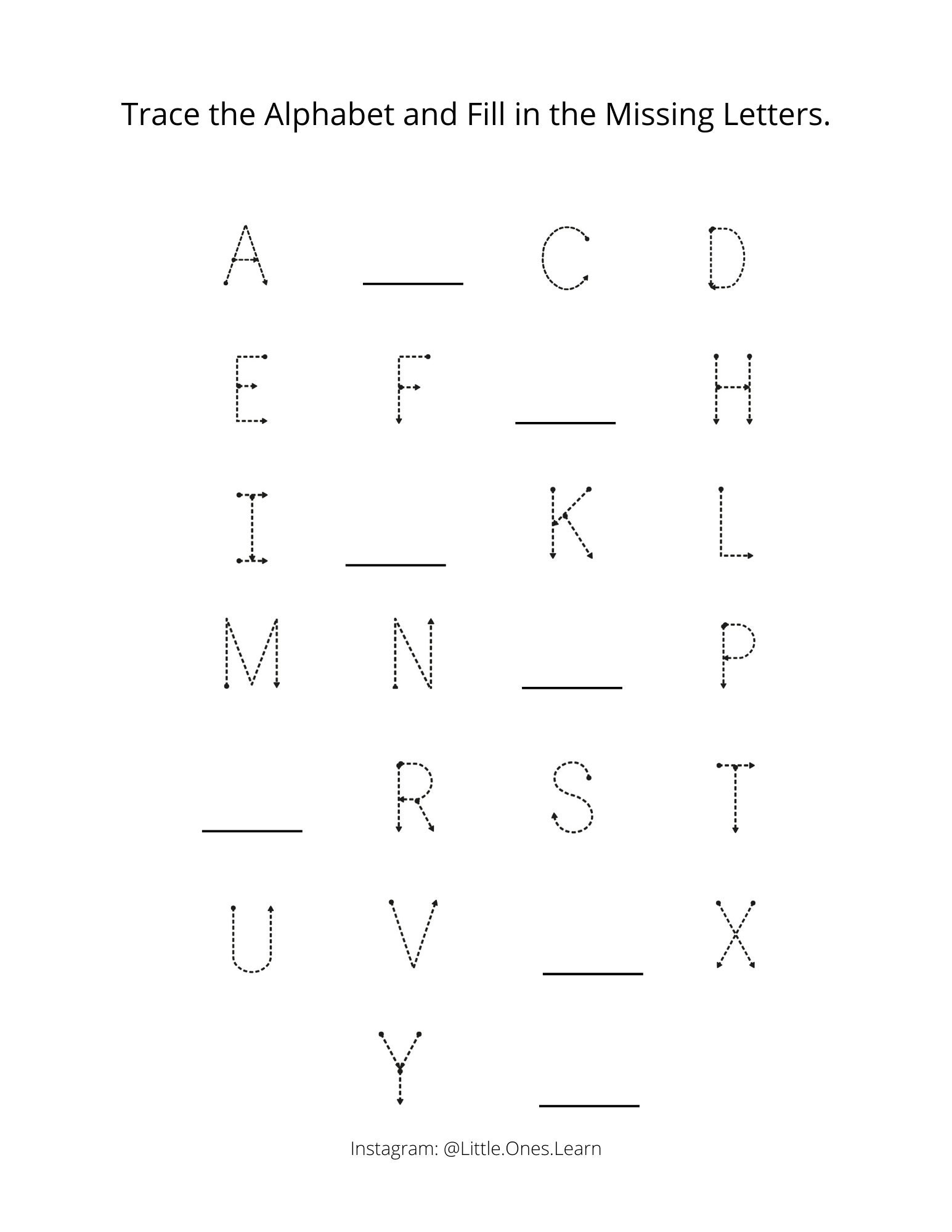 Alphabet Worksheet Printing Practice Fill In The Letter Etsy Alphabet Worksheet Printing Practice Fill In The Letter Etsy