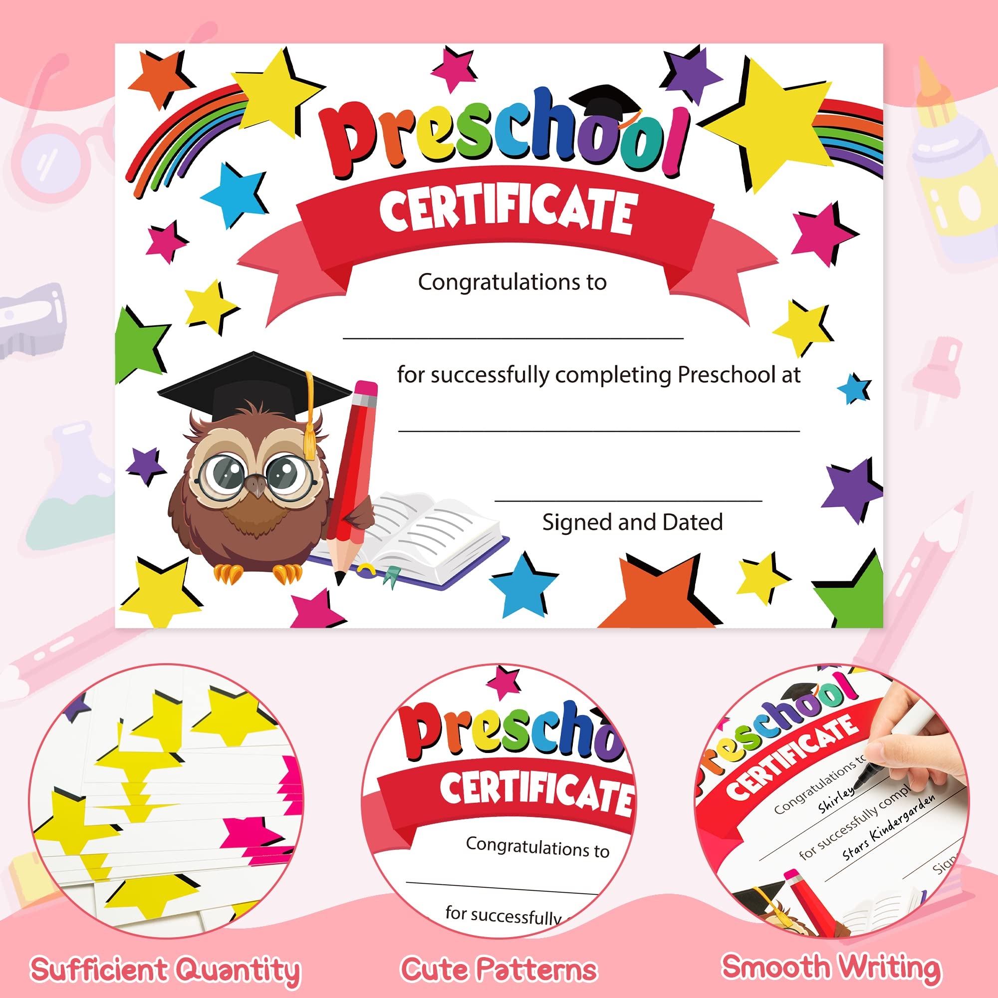 Amazon JAPBOR 30pcs Preschool Certificates Paper Kindergarten Graduation Gifts Diploma Certificate Of Achievement Decorations For Printing End 