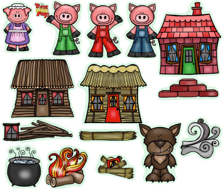 Amazon Three Little Pigs Story Set Flannel Felt Board Figures 14 Pieces PRECUT Plus Activity Pages Preschool Toddlers Medium Toys U0026 Games