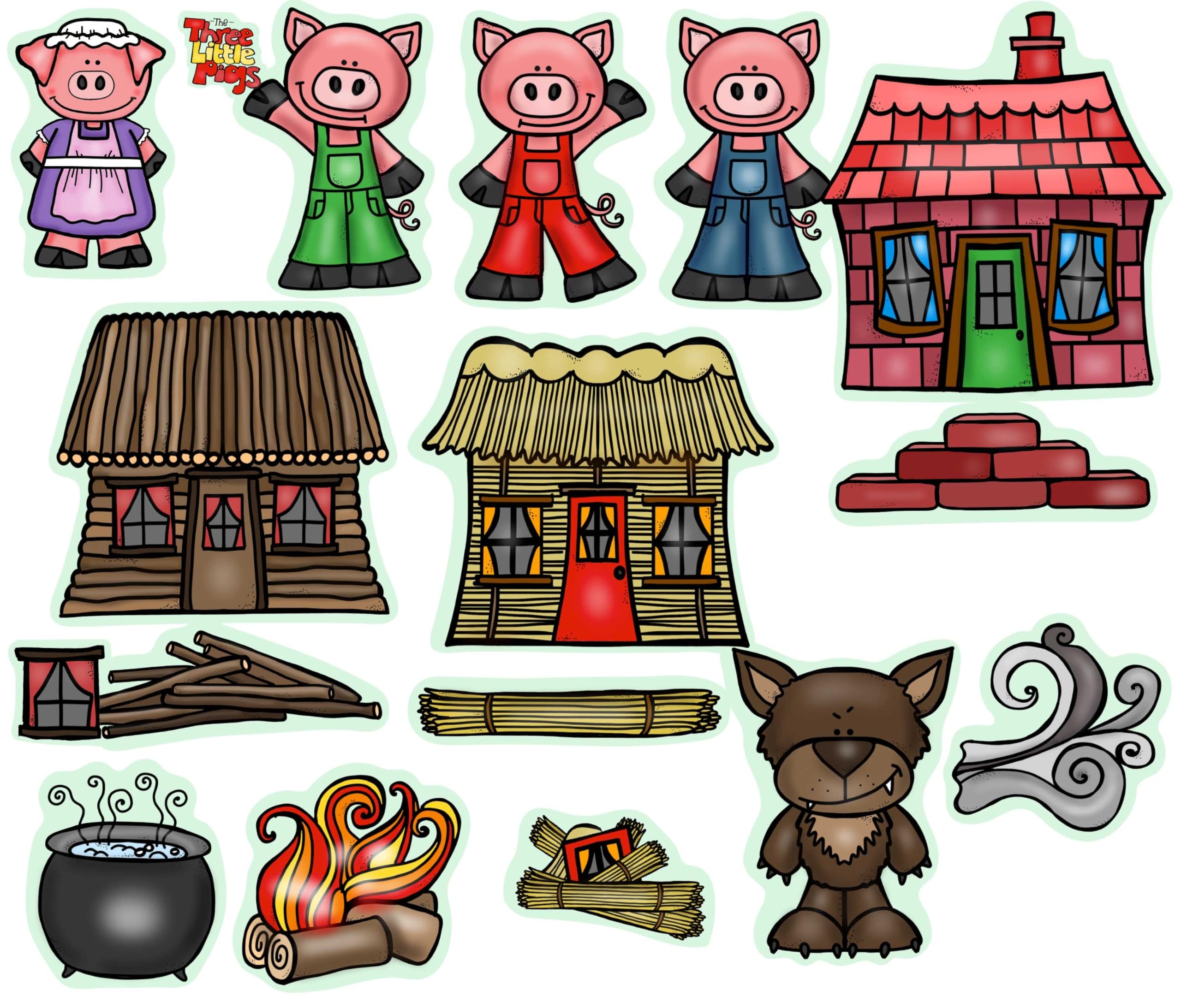 Amazon Three Little Pigs Story Set Flannel Felt Board Figures 14 Pieces PRECUT Plus Activity Pages Preschool Toddlers Medium Toys U0026 Games